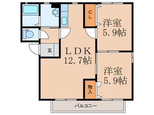 ハイツ四季の里Ｂの物件間取画像